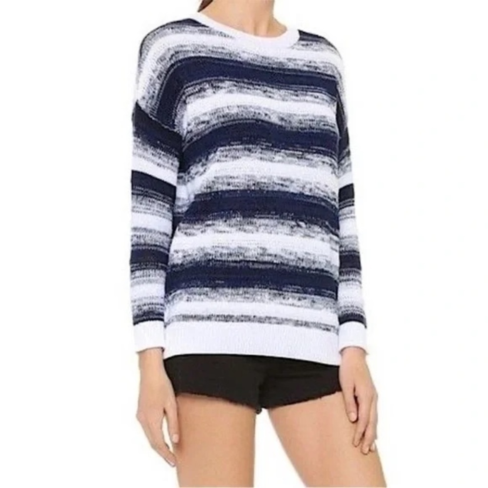 Vince Navy and White Striped Sweater